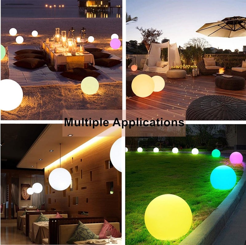 Borelor LED Ball Light, 8-Inch Rechargeable & Remote Control Globe Lights 16 RGB Colors Changing Indoor/Outdoor Night Light for Home/Party/Lawn/Desk Decoration - Image 5
